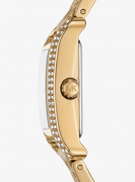 Michael Kors Mini Monroe Pavé Gold-Tone Watch