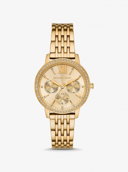 Michael Kors Melissa Pavé Gold-Tone Watch