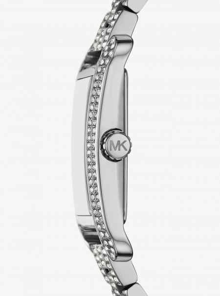 Michael Kors Monroe Pavé Silver-Tone Watch