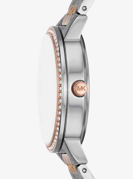 Michael Kors Melissa Pavé Tri-Tone Watch