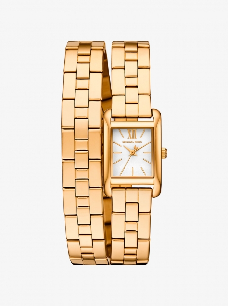 Michael Kors Mini Monroe Gold-Tone Double Wrap Watch