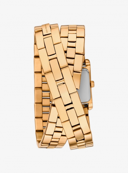 Michael Kors Mini Monroe Gold-Tone Double Wrap Watch