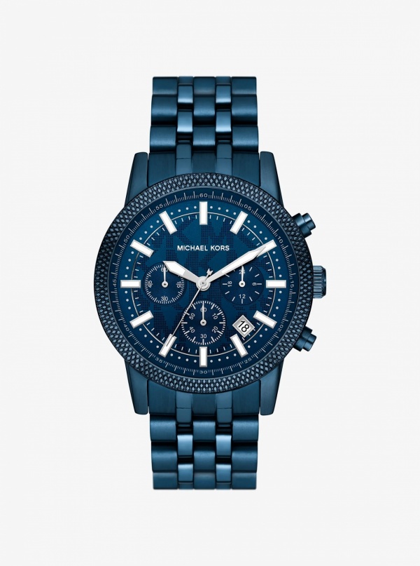 Oversized Hutton Blue-Tone Watch