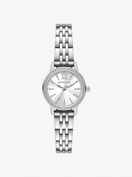 Michael Kors Mini Melissa Pavé Silver-Tone Watch