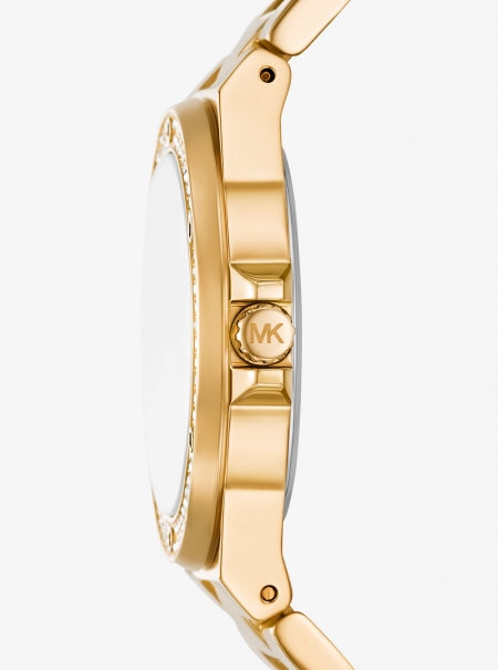 Michael Kors Lennox Pavé Gold-Tone Watch