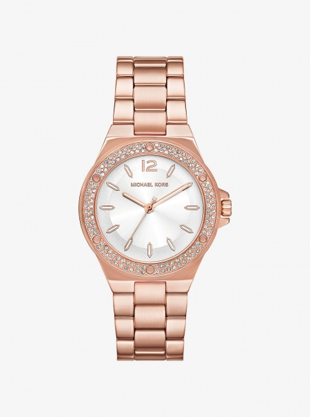 Michael Kors Lennox Pavé Rose Gold-Tone Watch