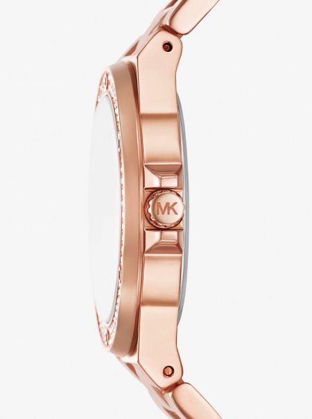Michael Kors Lennox Pavé Rose Gold-Tone Watch