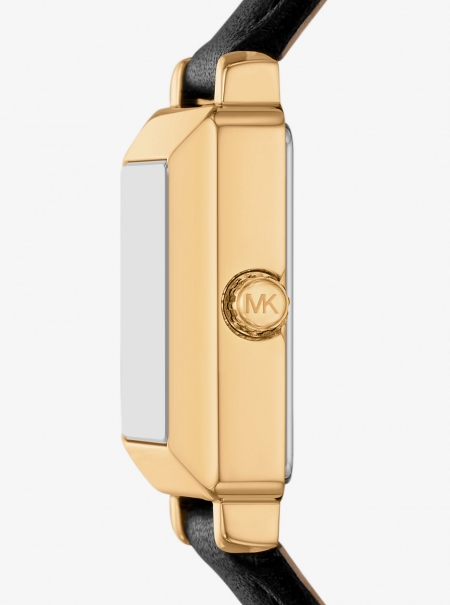 Michael Kors Mini Gwynn Gold-Tone and Leather Watch