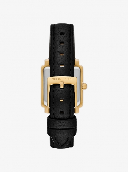 Michael Kors Mini Gwynn Gold-Tone and Leather Watch