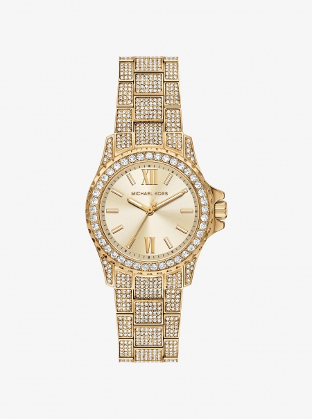 Michael Kors Mini Everest Pavé Gold-Tone Watch
