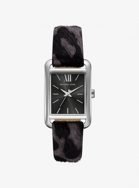Michael Kors Monroe Leopard Print Calf Hair Watch