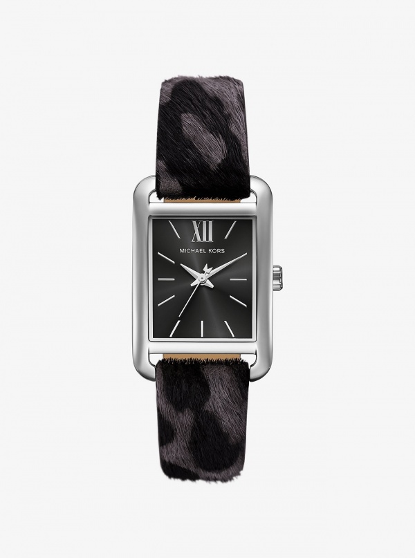 Michael Kors Monroe Leopard Print Calf Hair Watch