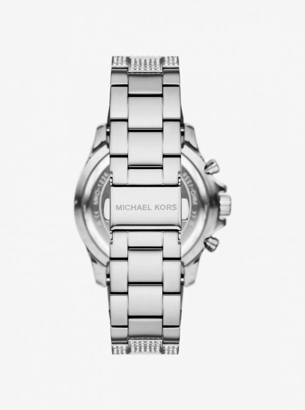 Michael Kors Mens Oversized Everest Pavé Silver-Tone Watch