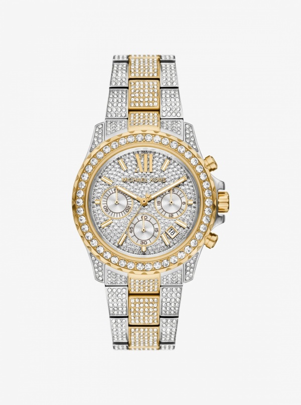 Michael Kors Mens Oversized Everest Pavé Two-Tone Watch