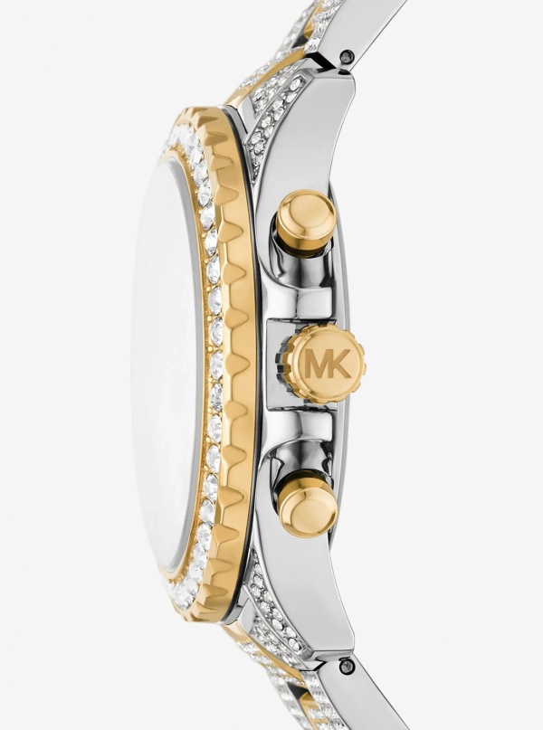 Michael Kors Mens Oversized Everest Pavé Two-Tone Watch