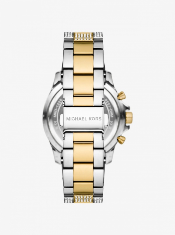 Michael Kors Mens Oversized Everest Pavé Two-Tone Watch