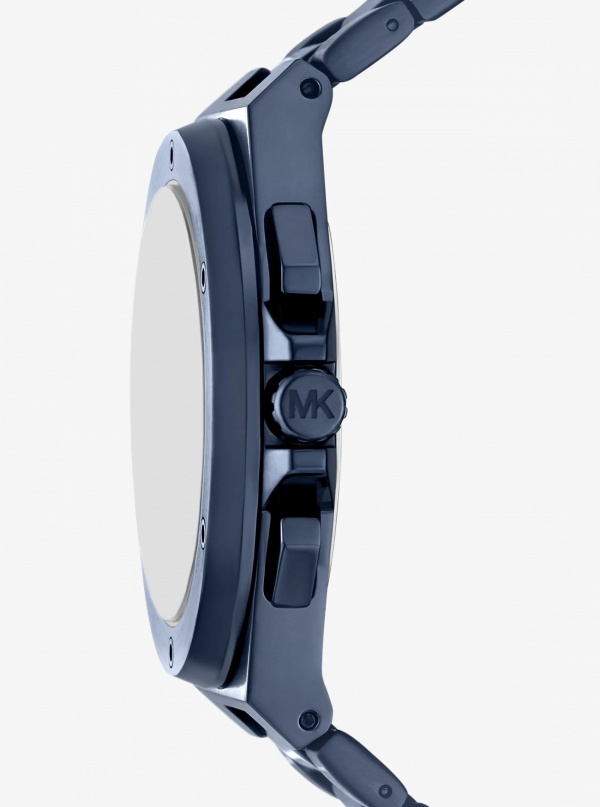 Michael Kors Mens Oversized Lennox Blue-Tone Watch