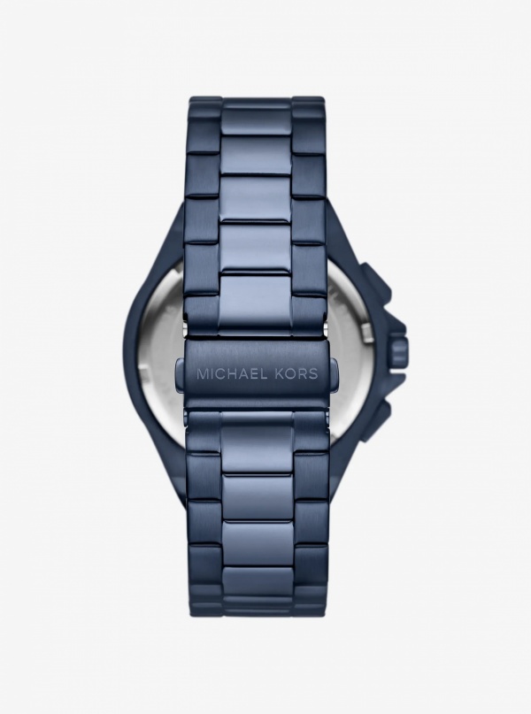 Michael Kors Mens Oversized Lennox Blue-Tone Watch
