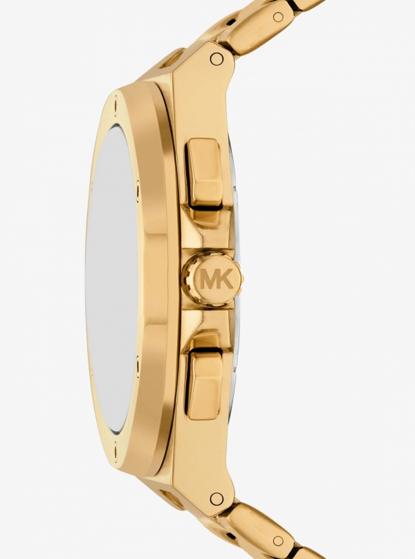 Michael Kors Mens Oversized Lennox Gold-Tone Watch
