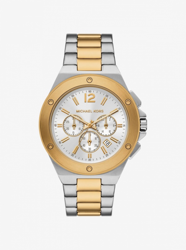 Michael Kors Mens Oversized Lennox Two-Tone Watch