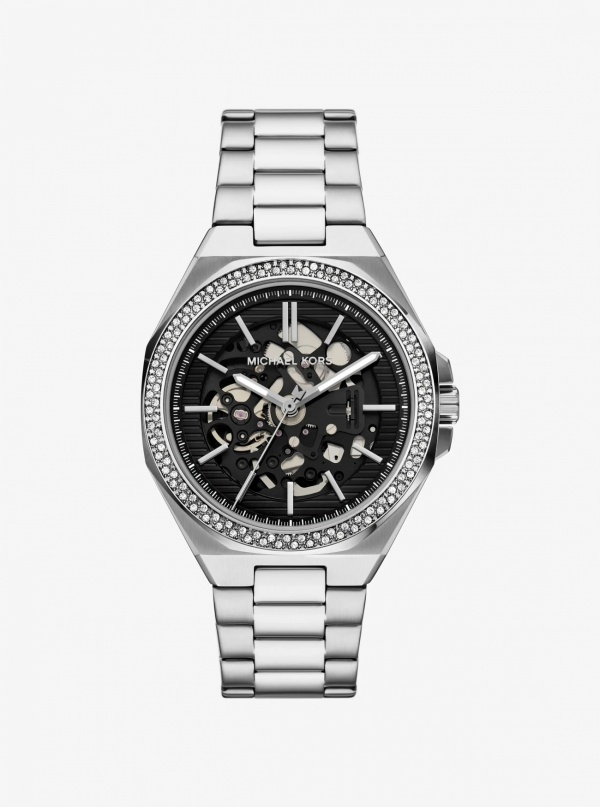 Oversized Callum Pavé Silver-Tone Watch