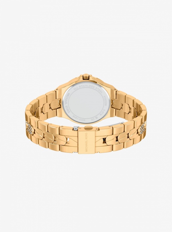 Lennox Pavé Gold-Tone Watch