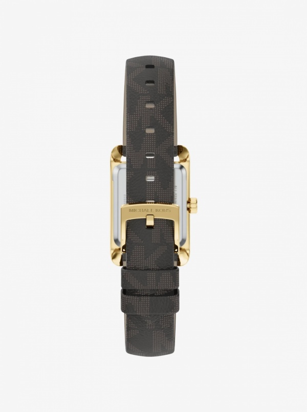 Mini Monroe Gold-Tone and Logo Strap Watch