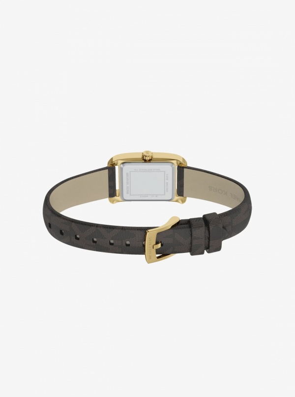Mini Monroe Gold-Tone and Logo Strap Watch