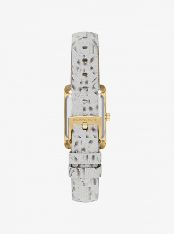 Mini Monroe Gold-Tone and Logo Strap Watch