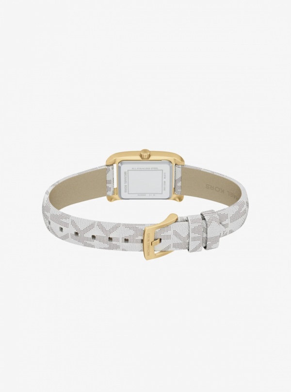 Mini Monroe Gold-Tone and Logo Strap Watch