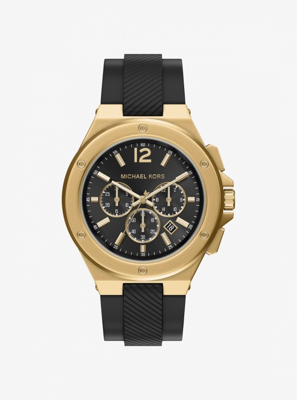 Oversized Lennox Gold-Tone and Silicone Watch