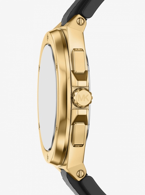 Oversized Lennox Gold-Tone and Silicone Watch