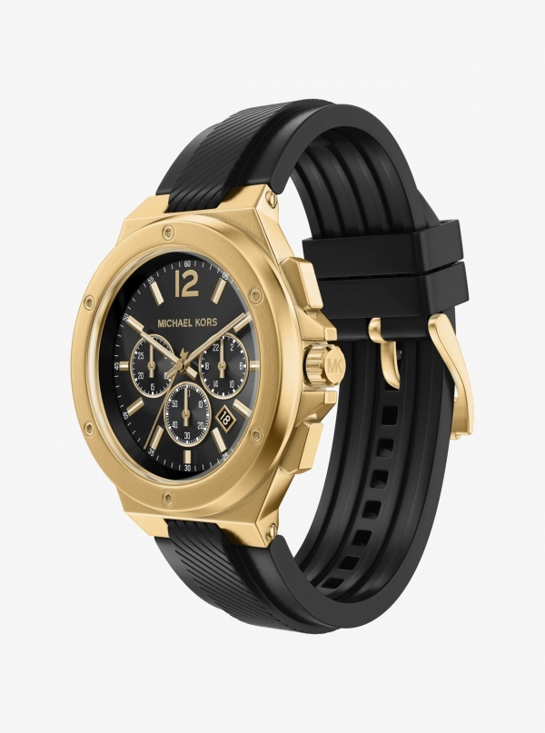 Oversized Lennox Gold-Tone and Silicone Watch