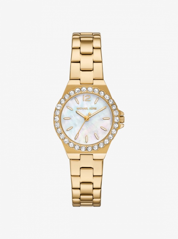 Mini Lennox Pavé Gold-Tone Watch
