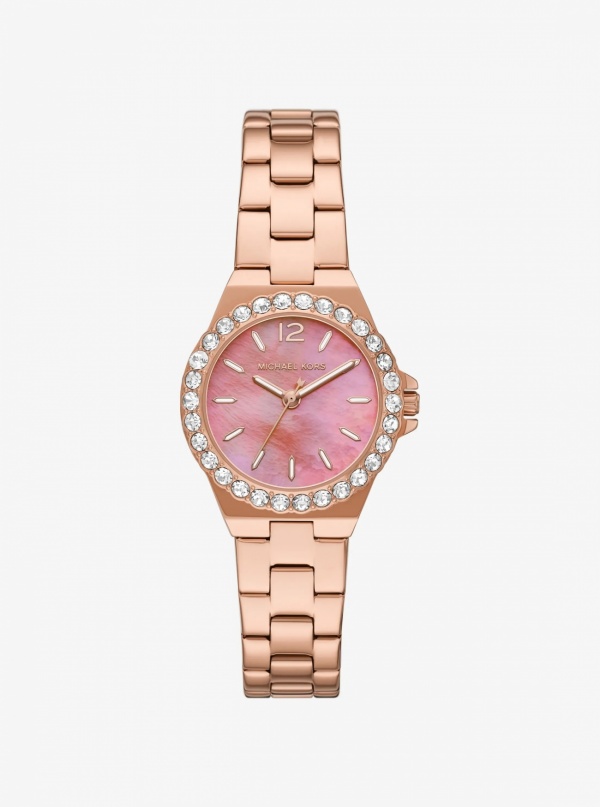 Mini Lennox Pavé Rose Gold-Tone Watch