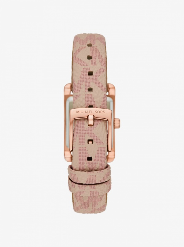 Petite Monroe Rose Gold-Tone and Logo Strap Watch