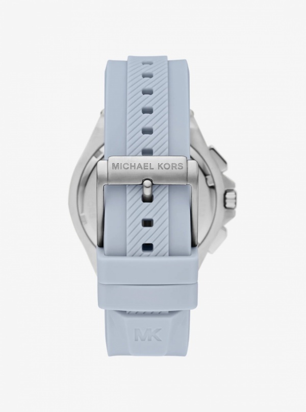 Oversized Lennox Silver-Tone and Silicone Watch