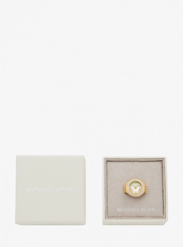 Liliane Pavé Gold-Tone Ring Watch