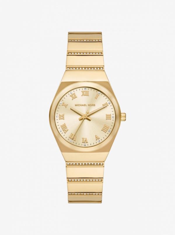 Mini Lennox Pavé Gold-Tone Watch