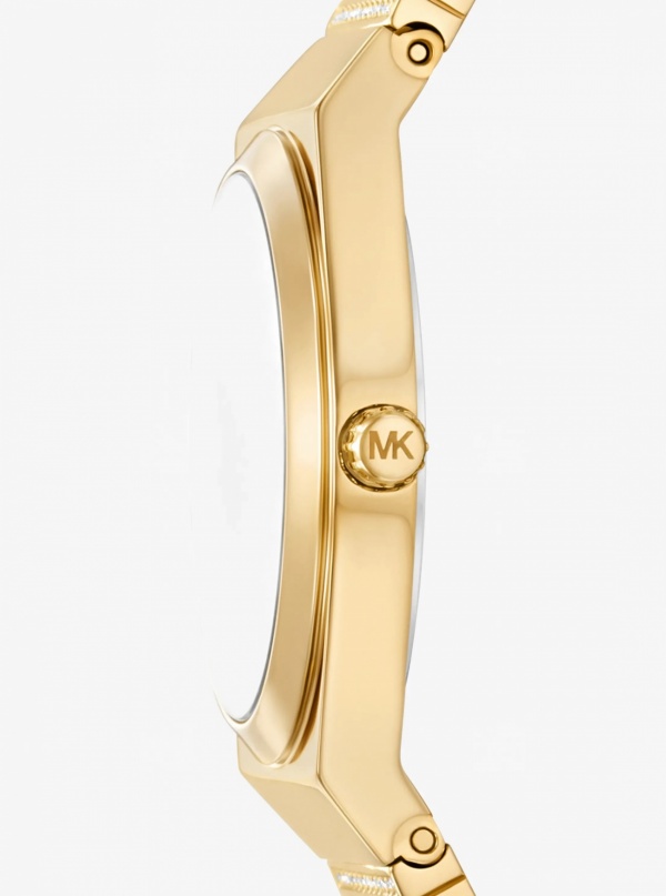 Mini Lennox Pavé Gold-Tone Watch