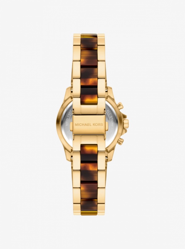 Mini Everest Pavé Gold-Tone and Tortoiseshell Acetate Watch
