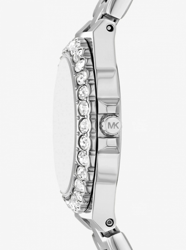 Mini Lennox Pavé Silver-Tone Watch