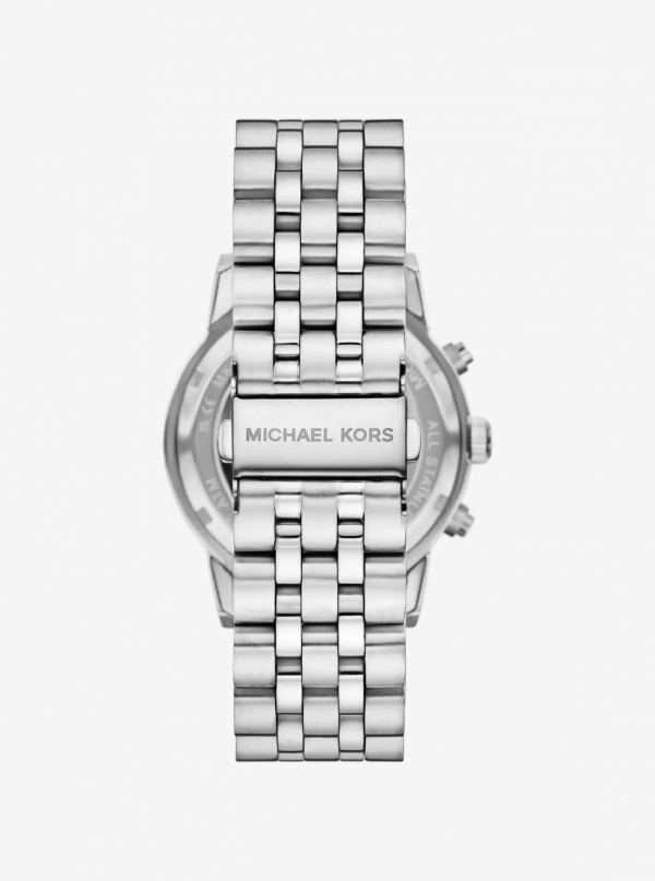 Michael Kors Mens Oversized Hutton Silver-Tone Watch
