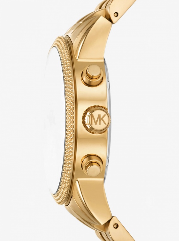 Michael Kors Mens Oversized Hutton Gold-Tone Watch