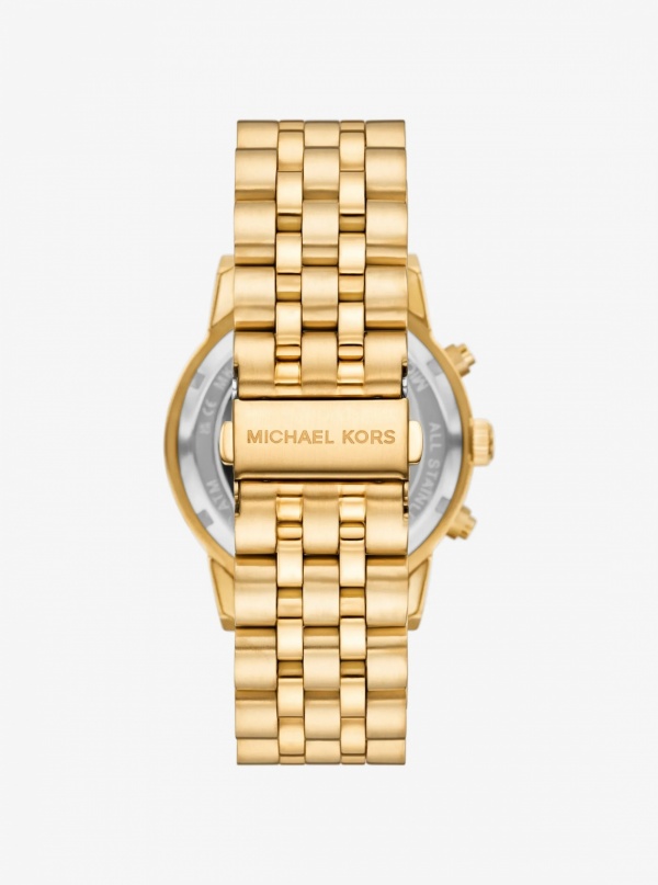 Michael Kors Mens Oversized Hutton Gold-Tone Watch