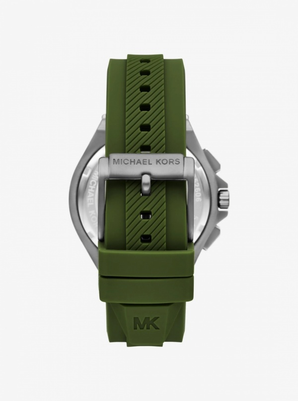 Michael Kors Mens Oversized Lennox Gunmetal-Tone and Silicone Watch