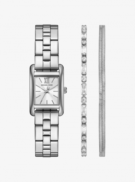 Michael Kors Mini Monroe Silver-Tone Watch and Jewelry Gift Set