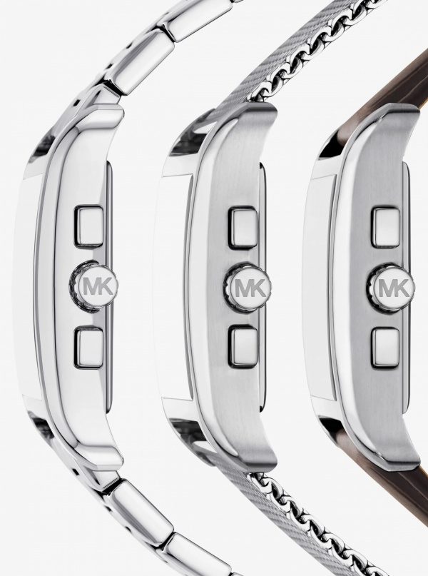 Monroe Silver-Tone Watch Strap Set