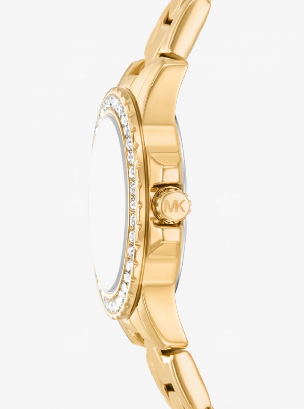 Petite Everest Gold-Tone Watch and Pavé Bangle Jewelry Gift Set