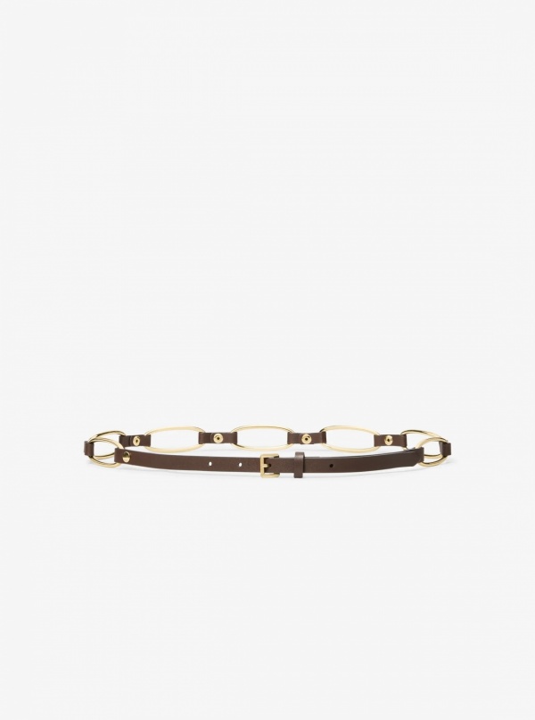 Chain Link Leather Belt